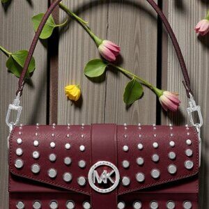 Michael Kors - Greenwich Medium Studded Leather Convertible Shoulder Bag